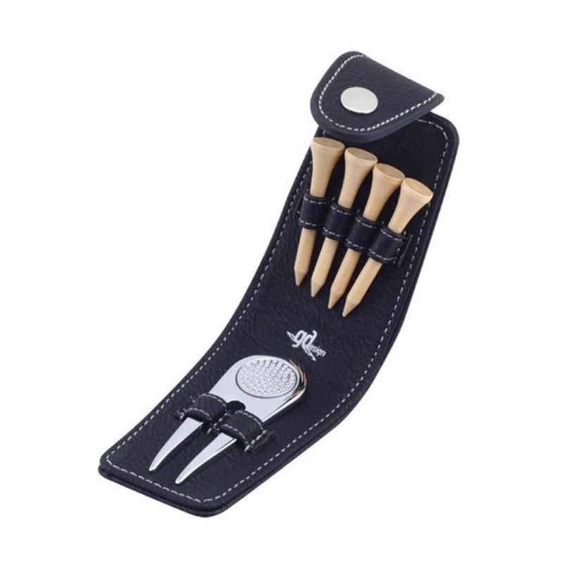 GDESIGN GOLF TEES AND DIVOT TOOL IN CASE BLK