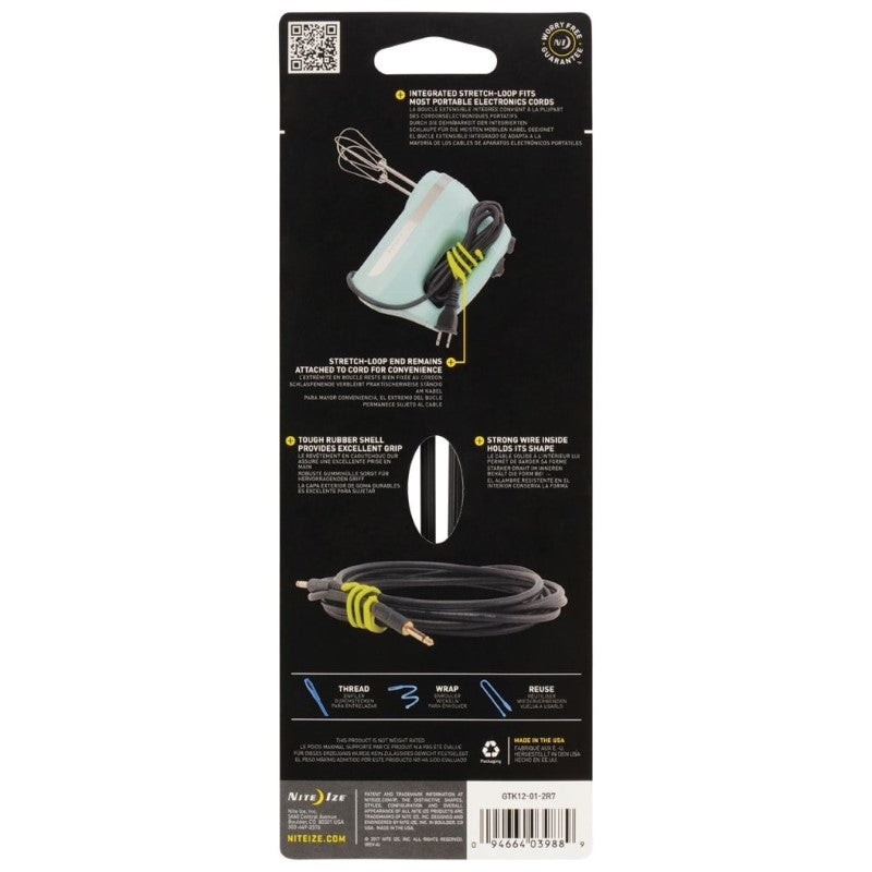 NITE IZE GEAR TIE CORD-TWST TIE 12 IN. 2PK BLACK