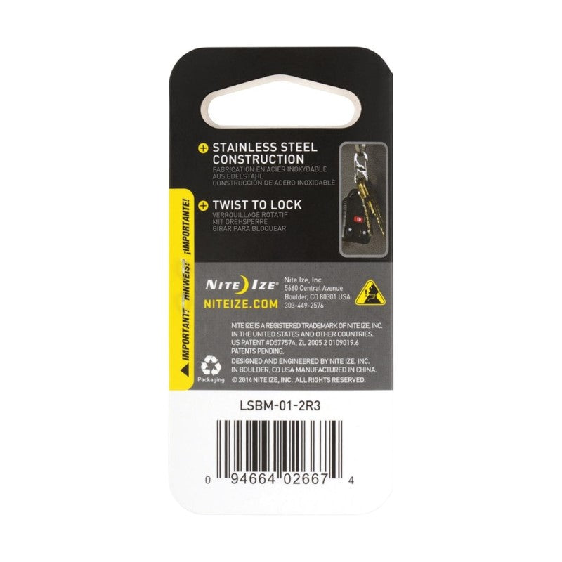 NITE IZE S-BINER MICROLOCK STAINLESS STL 2PK BLK