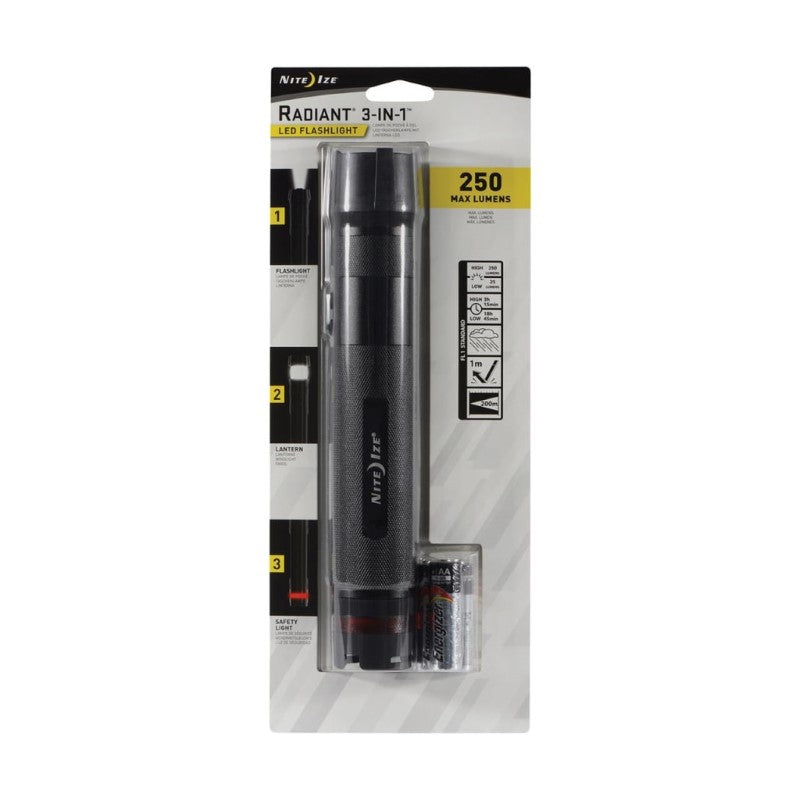 NITE IZE RADIANT 3-IN-1 LED FLASHLIGHT - BLACK