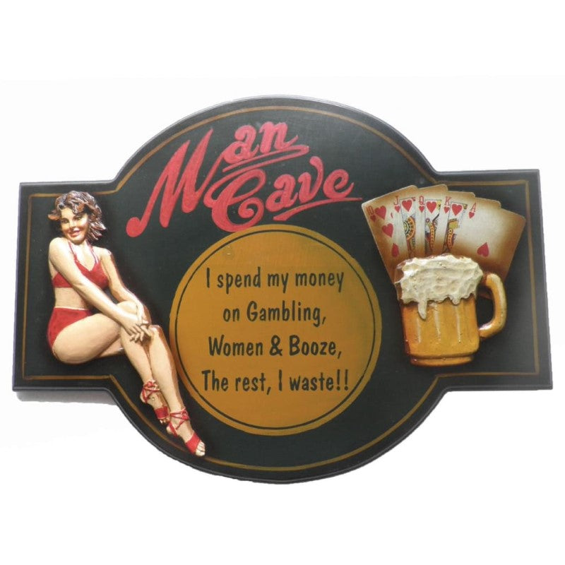 COYOTE WALL PLAQUE MAN CAVE SPEND