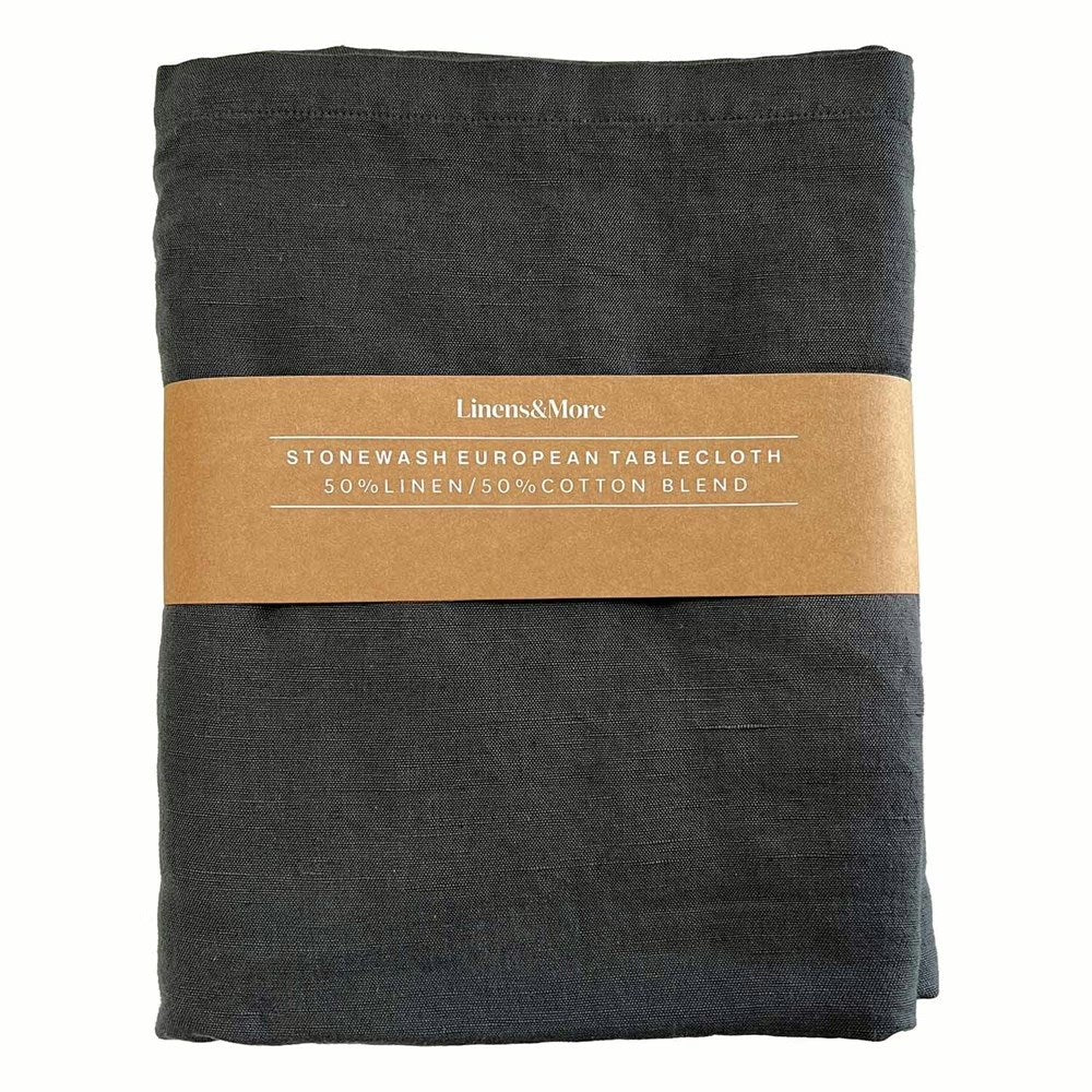 FORAGE TABLECLOTH - LINEN COTTON BLEND 150 X 260cm CHARCOAL