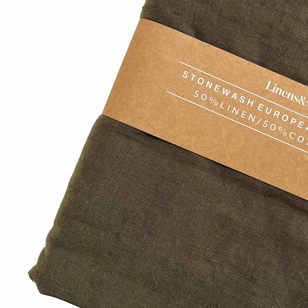 FORAGE TABLECLOTH - LINEN COTTON BLEND 150 X 260cm OLIVE