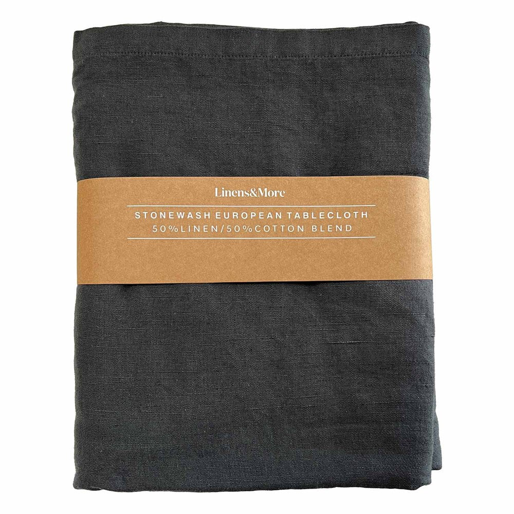 FORAGE TABLECLOTH - LINEN COTTON BLEND 150 X 200cm CHARCOAL