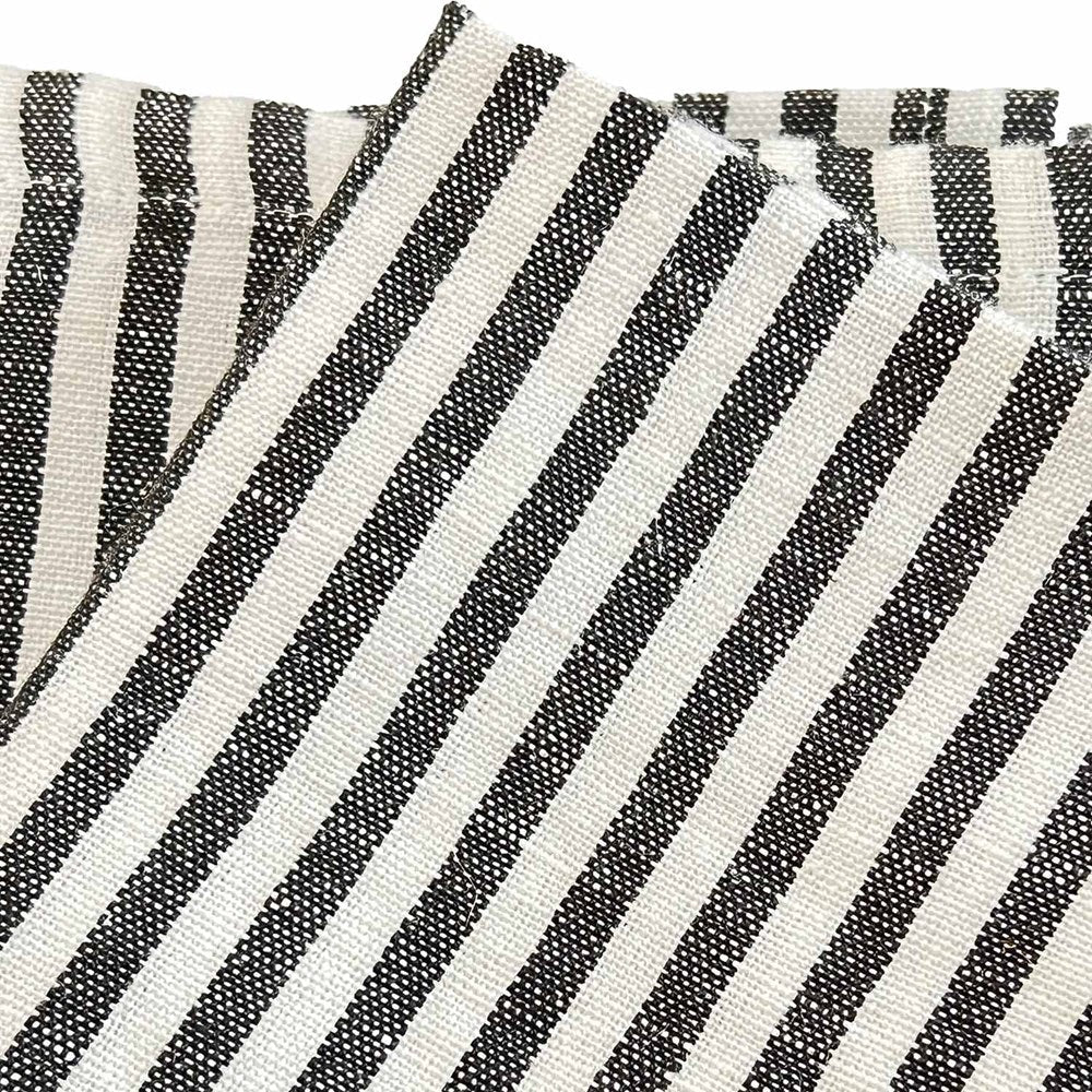 FORAGE NAPKINS SET 4 - LINEN COTTON BLEND 45x 45cm CHARCOAL STRIPE