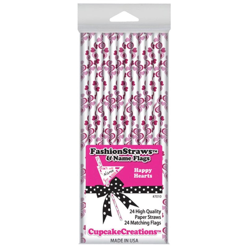 CUP CAKE CREATION 7010 19CM STRW HAPPY HEARTS C/CAKES 24PC