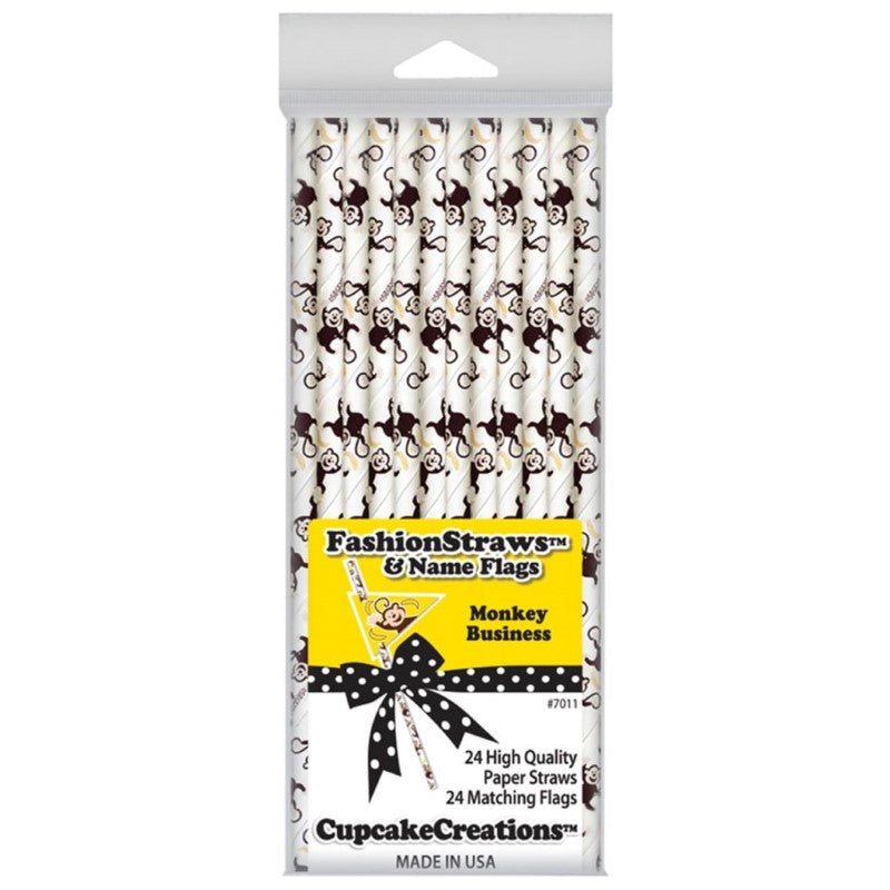 CUP CAKE CREATION 7011 19CM STRAWS MONKEY BUS C/CAKES 24PC