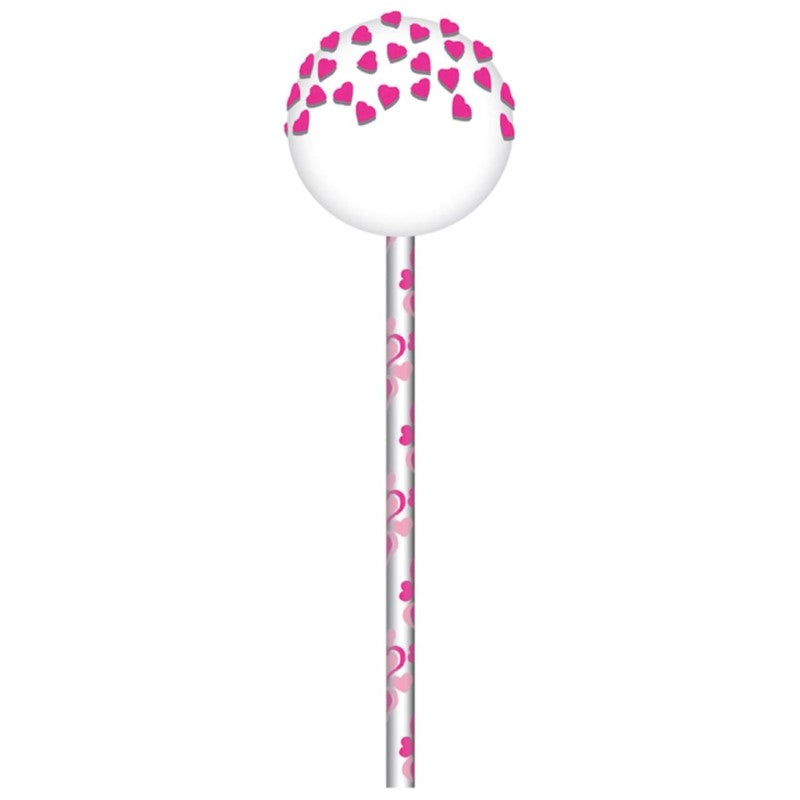 CUP CAKE CREATION 7209 15CM CAKEPOP STKS HAPPY HEARTS 24PC