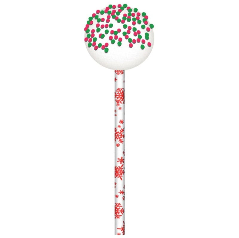 CUP CAKE CREATION 7213 15CM CAKEPOP STK RED SNOWFLKS 24PCS