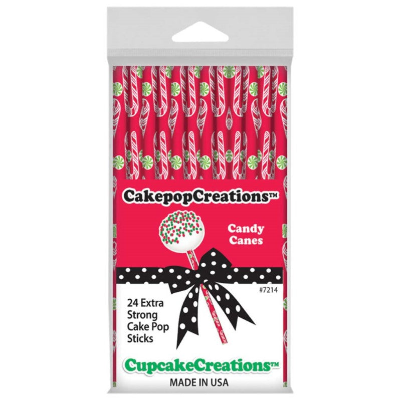 CUP CAKE CREATION 7214 15CM CAKEPOP STKS CANDY CANES 24PCS