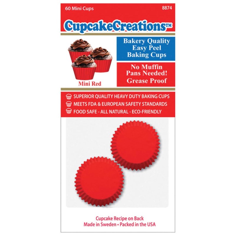 CUP CAKE CREATION MINI SOLID RED CUPCAKE 60PCS