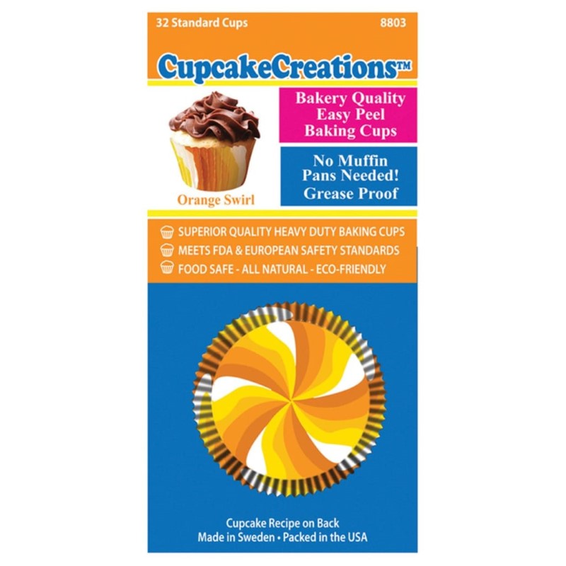 CUP CAKE CREATION STD ORANGE CIRCLE CUPCAKE 32PCS
