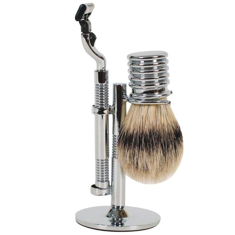 COMOY 3025 MAK3 CHR SHAVE SET W/BRISTLE