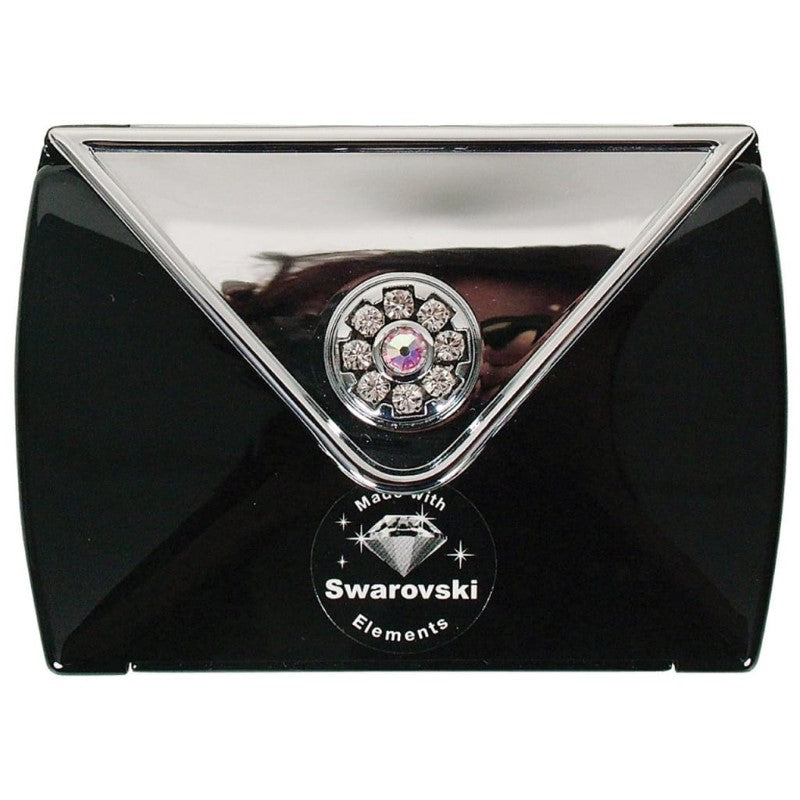 COMOY COMPACT MIRROR 3X SWAROVSKI CRYSTAL SLVR