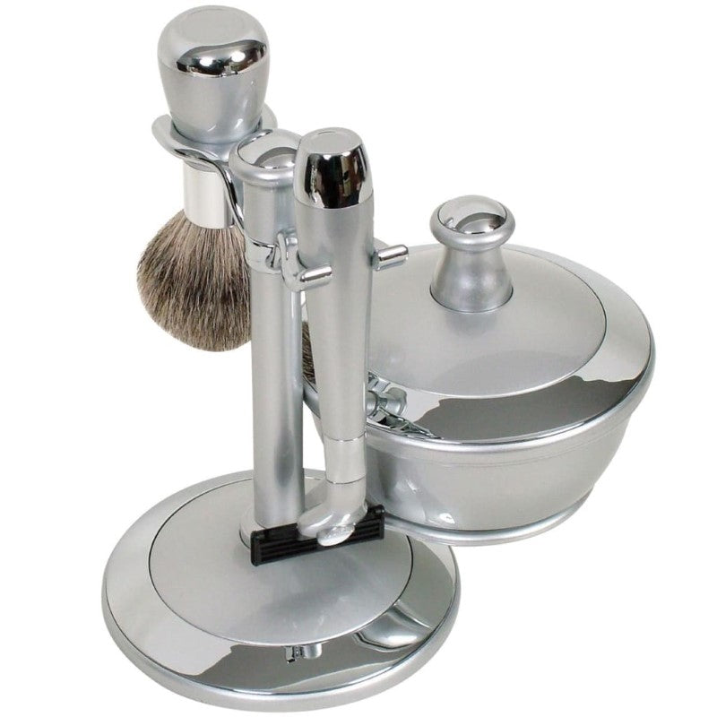 COMOY WG MAK3 SHAVE SET W/BOWL - SILVER