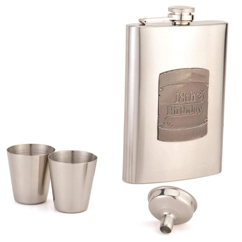 COYOTE 8OZ FLASK 18TH SHIELD