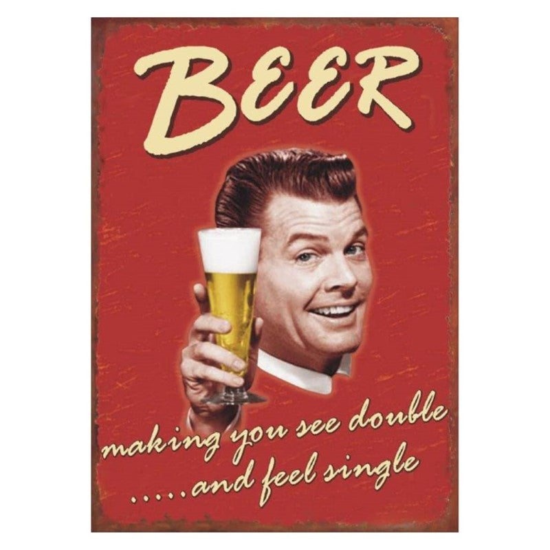 COYOTE METAL PLAQUE - BEER MAKING YOU SEE DBLE