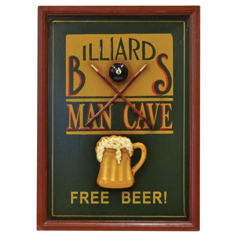 COYOTE WALL PLAQUE MAN CAVE - BILLARDS