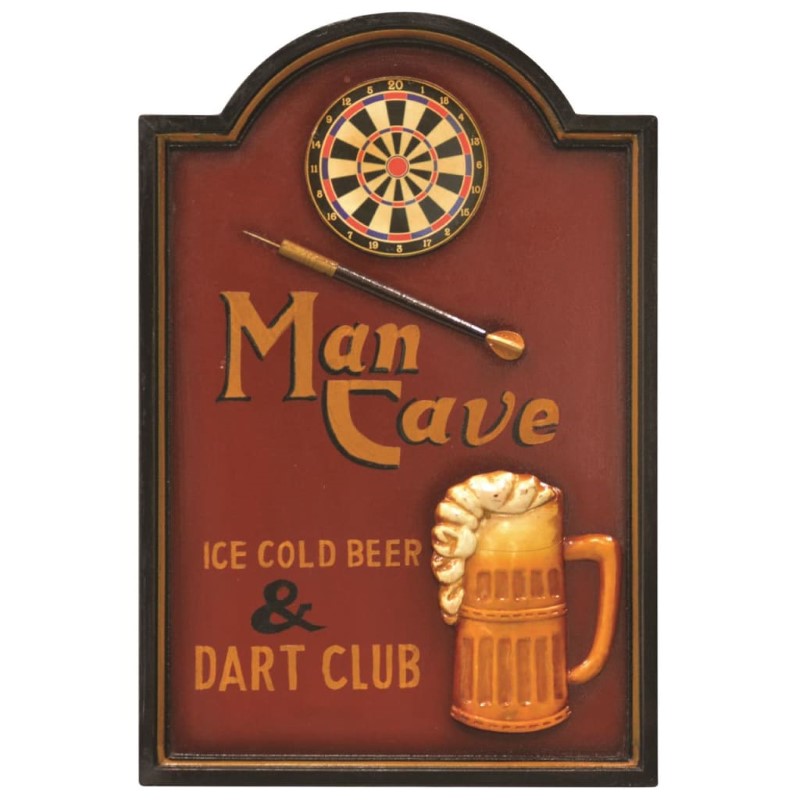 COYOTE WALL PLAQUE MAN CAVE - DARTS CLUB