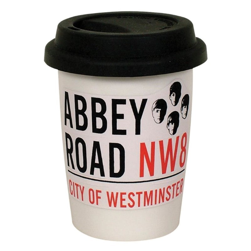 DAKOTA ABBEY ROAD DOUBLE WALL SML & BLK LID MUG