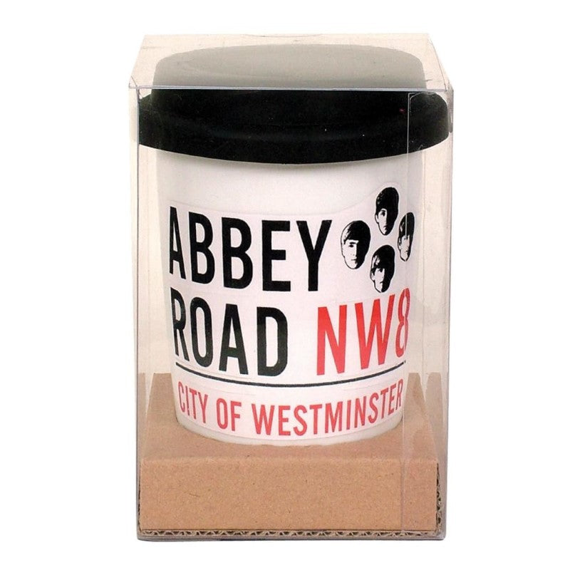 DAKOTA ABBEY ROAD DOUBLE WALL SML & BLK LID MUG