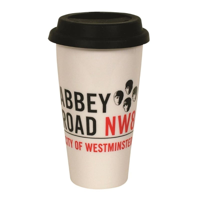 DAKOTA ABBEY ROAD DBLE WALL TALL/BLK LID MUG
