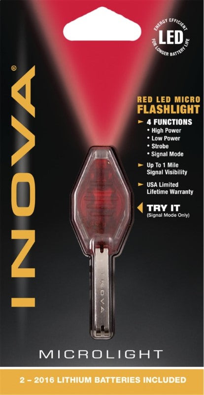 NITE IZE MICROLITE CLEAR BODY RED