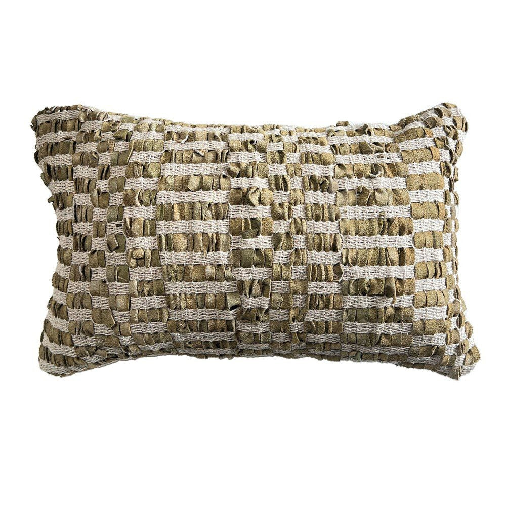 Cushion - LISMORE CYPRUS LEATHER AND JUTE CUSHION 30X50CM