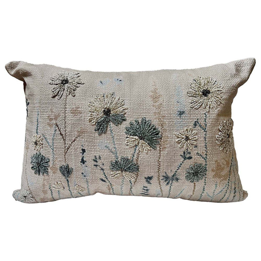 Cushion - WILDFLOWERS EMBROIDERED CUSHION 35x50CM