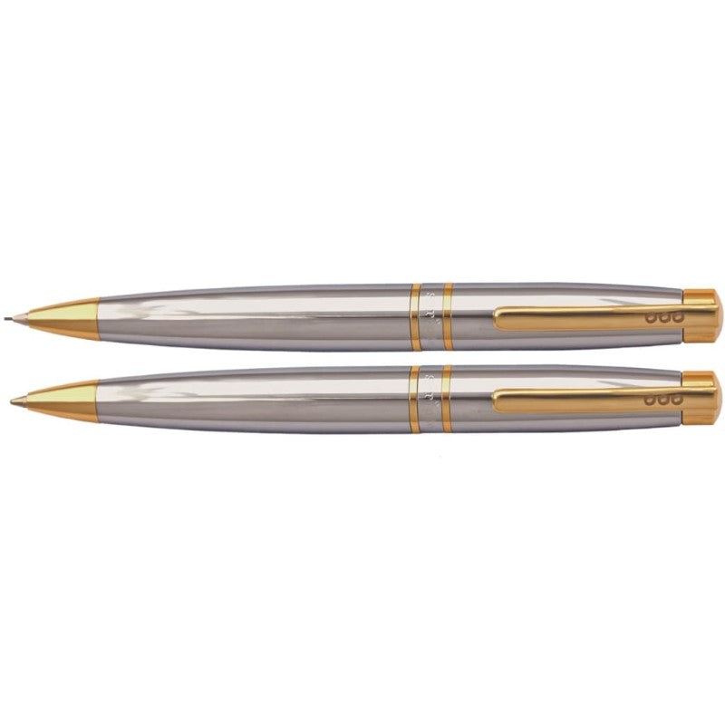 SCRIPTO TRIBUTE BALLPOINT MECHANICAL PENCIL CHROME / GOLD