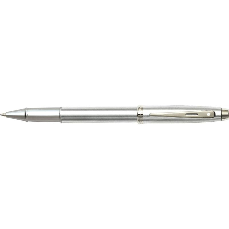 SHEAFFER® 100 9306 BRUSHED CHROME ROLLERBALL PEN WITH CHROME TRIM