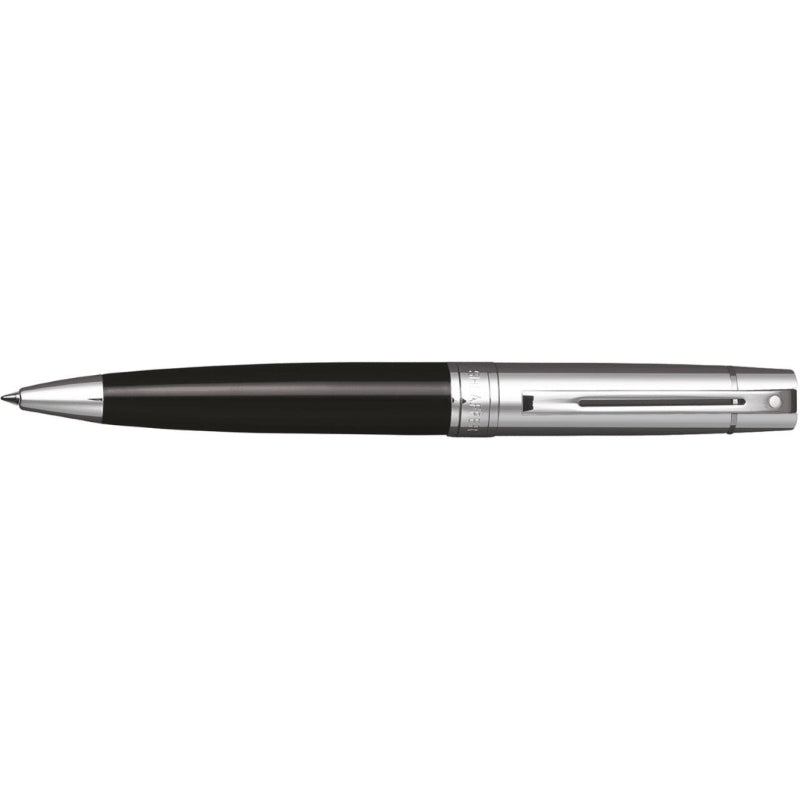 SHEAFFER® 300 9314 GLOSSY BLACK BALLPOINT PEN WITH CHROME CAP AND CHROME TRIM