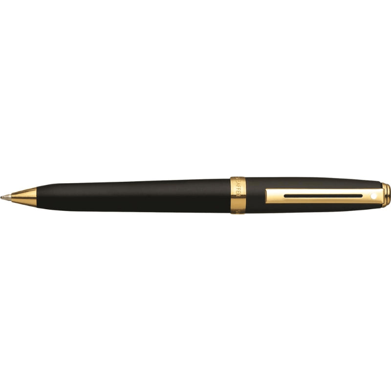 SHEAFFER PRELUDE BLACK MATTE/22CT GOLD PLATE BALLPOINT PEN