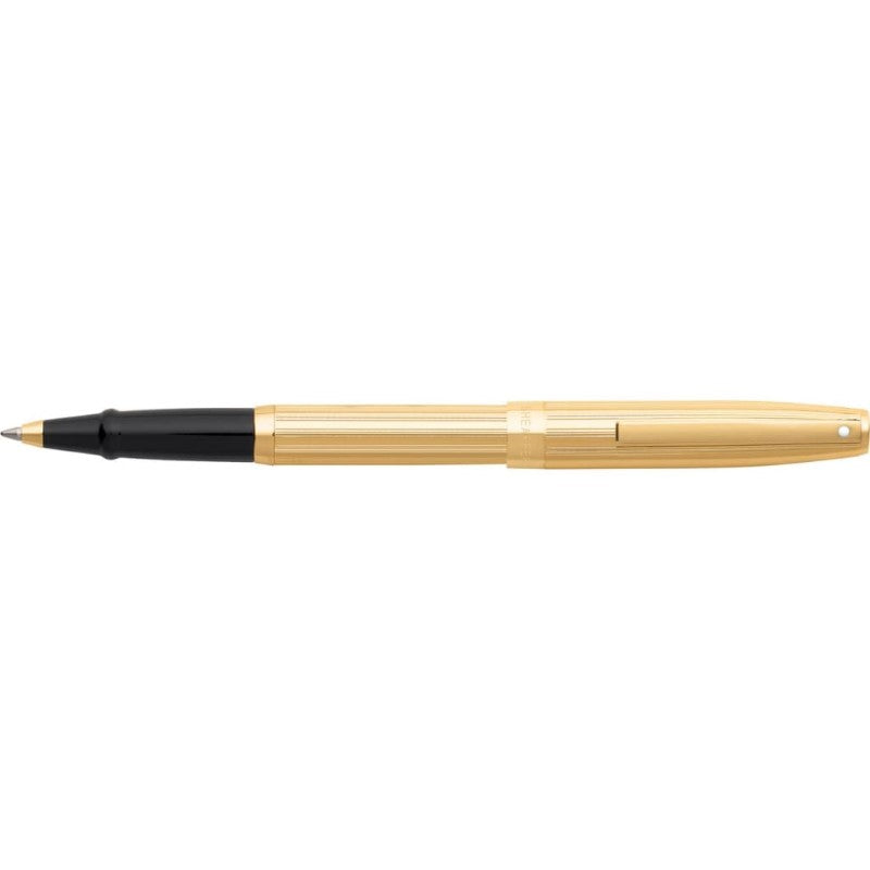 SHEAFFER SAGARIS FLUTED GOLD/ GOLD TONE TRIM ROLLERBALL PEN