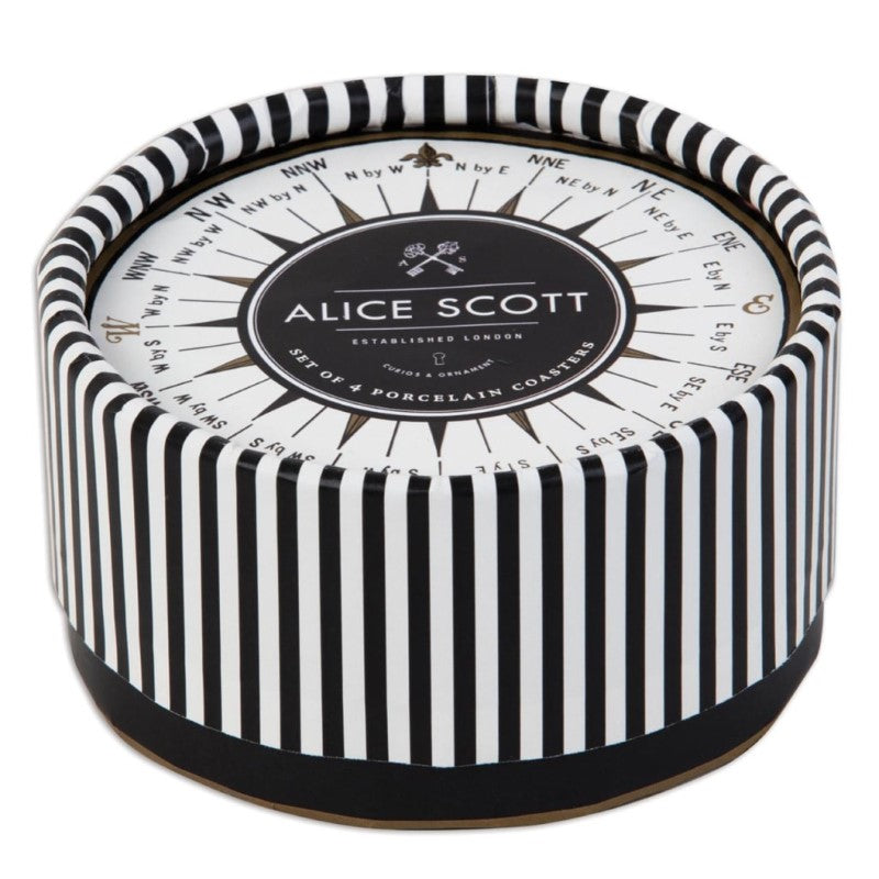 ALICE SCOTT 4PC PORCELAIN COASTER SET