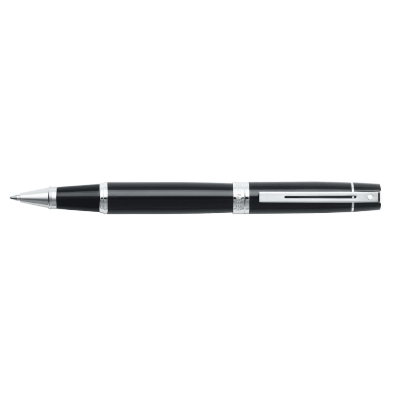 SHEAFFER® 300 9312 GLOSSY BLACK ROLLERBALL PEN WITH CHROME TRIM