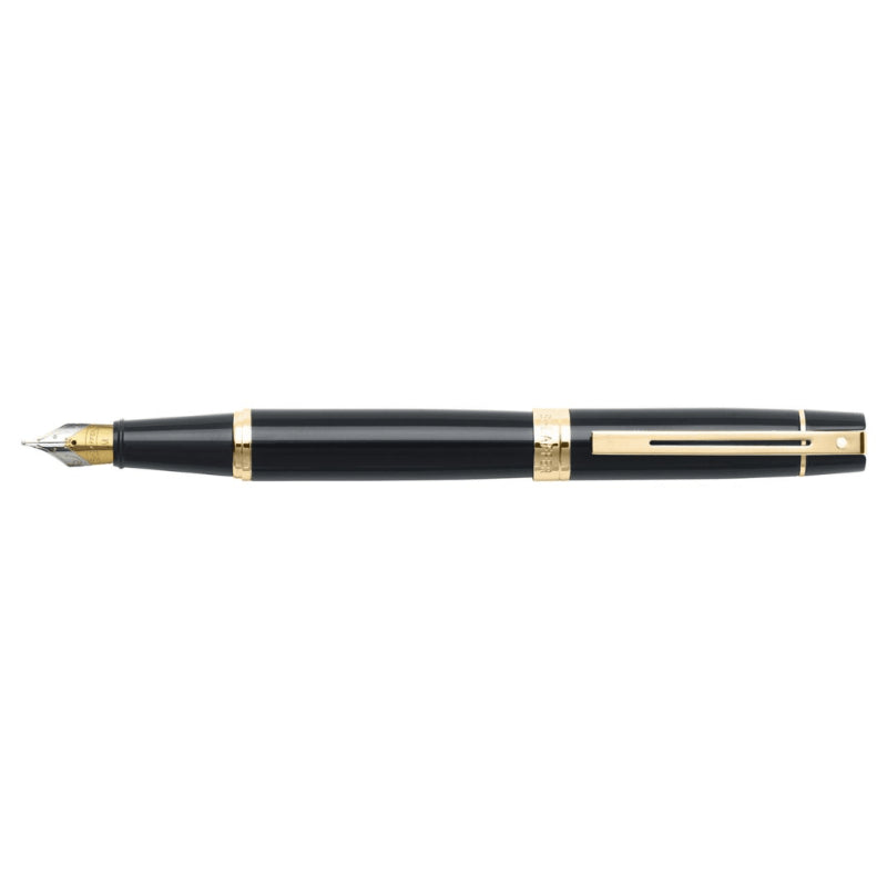 SHEAFFER® 300 9325 GLOSSY BLACK FOUNTAIN PEN WITH GOLD-TONE TRIM - MEDIUM