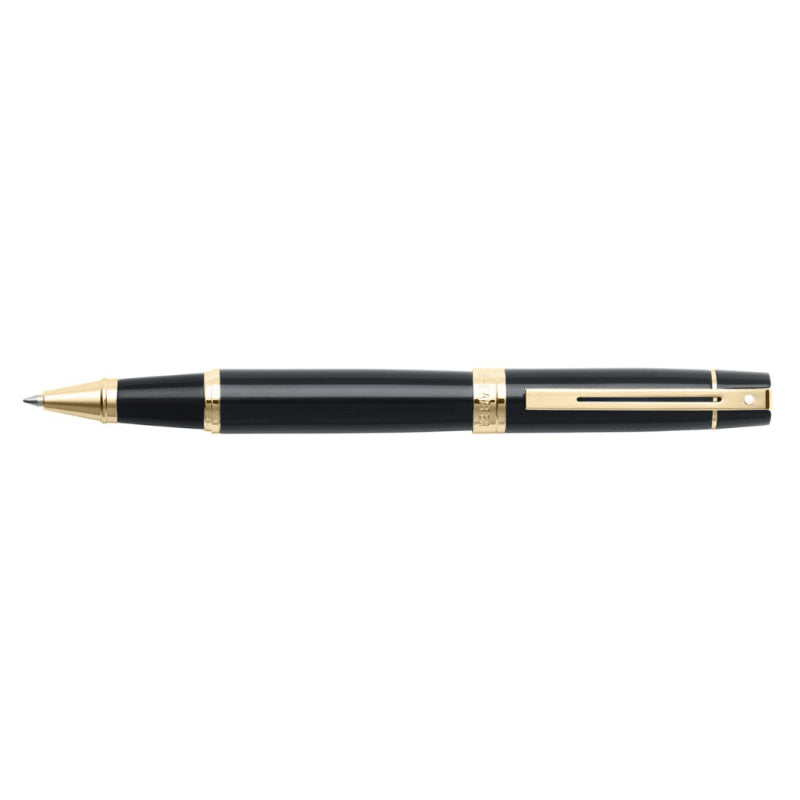 SHEAFFER® 300 9325 GLOSSY BLACK ROLLERBALL PEN WITH GOLD-TONE TRIM