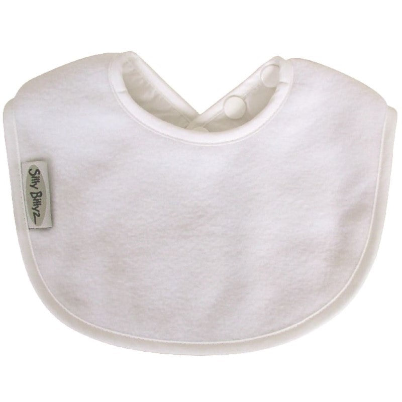 SILLY BILLYZ FLEECE BIBLET WHITE