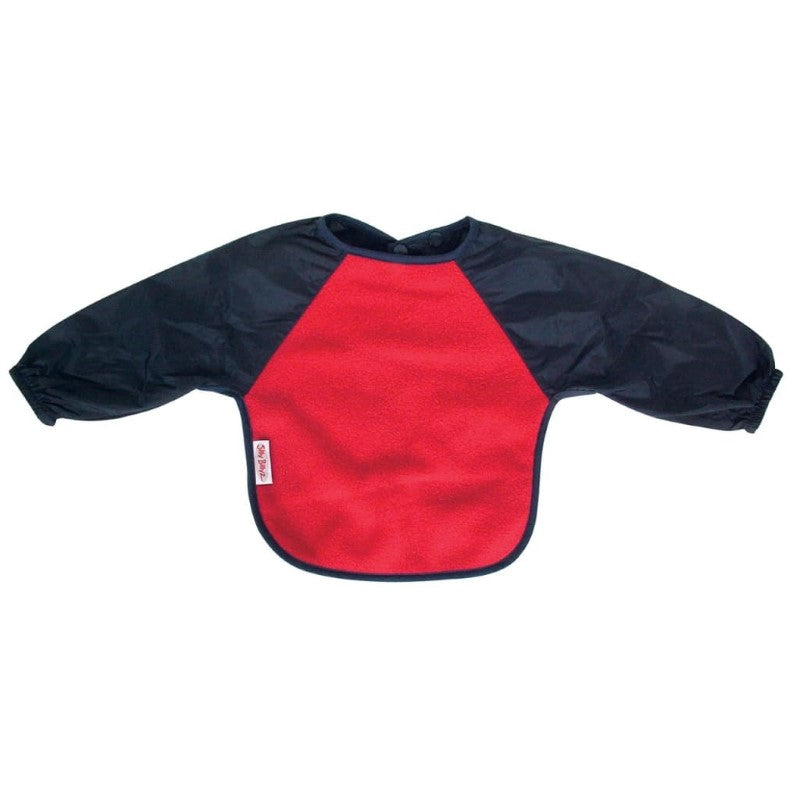 SILLY BILLYZ FLEECE SMALL L/S BIB RED/NAVY
