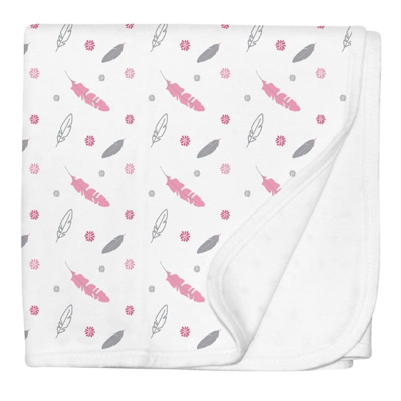 SILLY BILLYZ JERSEY SWADDLE BLANKET FEATHERS