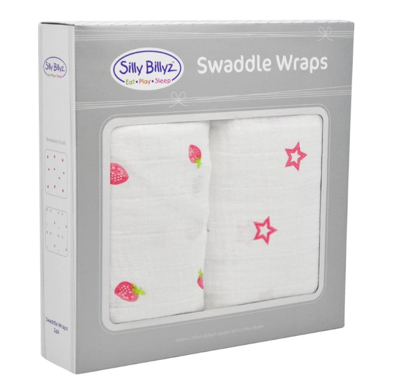 SILLY BILLYZ MUSLIN SWADDLE WRAP 2PK STRAW/BY CRUSH