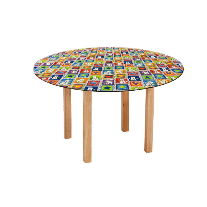 SILLY BILLYZ TABLECLOTH 120CM DOG ROUND