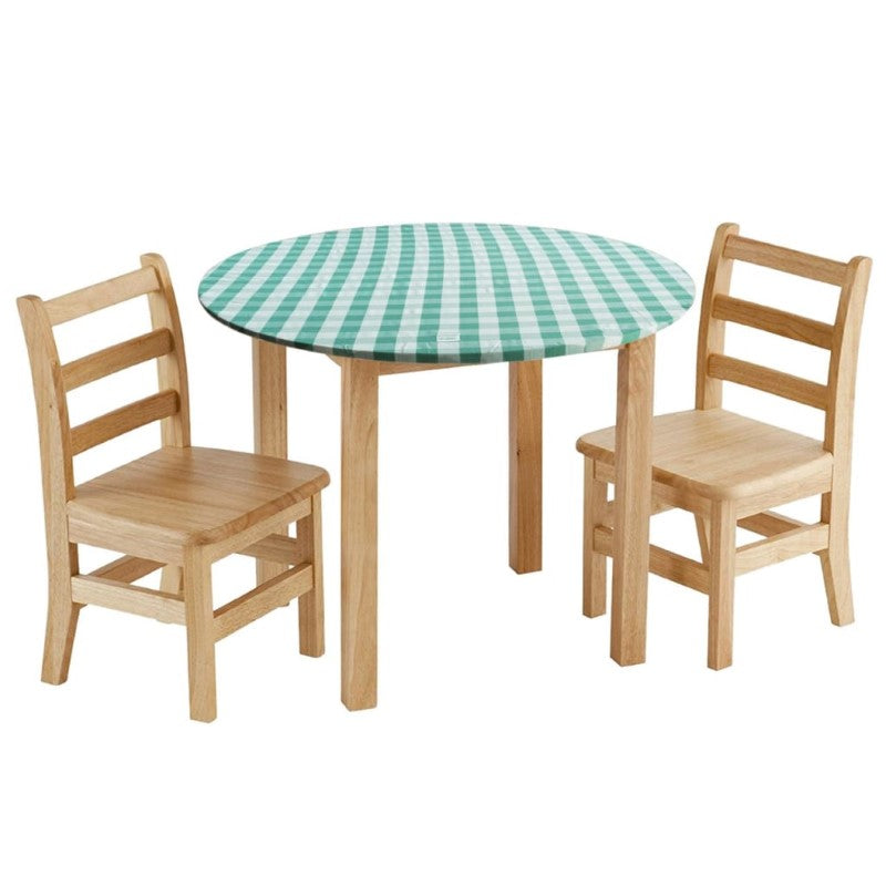 SILLY BILLYZ TABLECLOTH GREEN GINGHAM 120CM ROUND