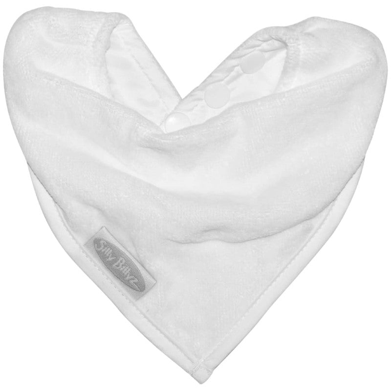 SILLY BILLYZ TOWEL BANDANA BIB WHITE