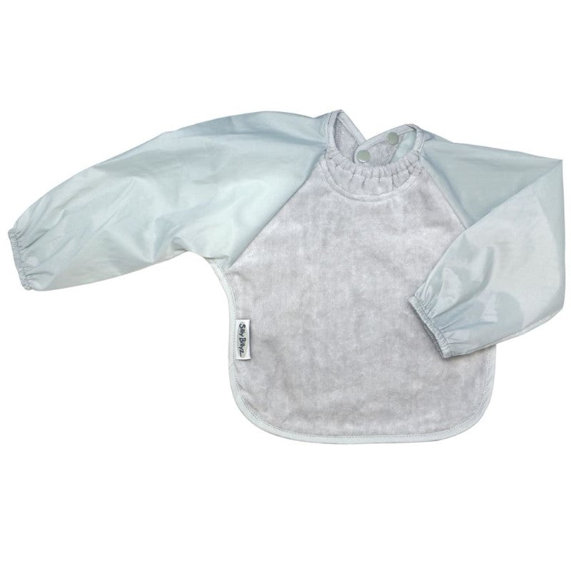 SILLY BILLYZ TOWEL SMALL L/S BIB SILVER