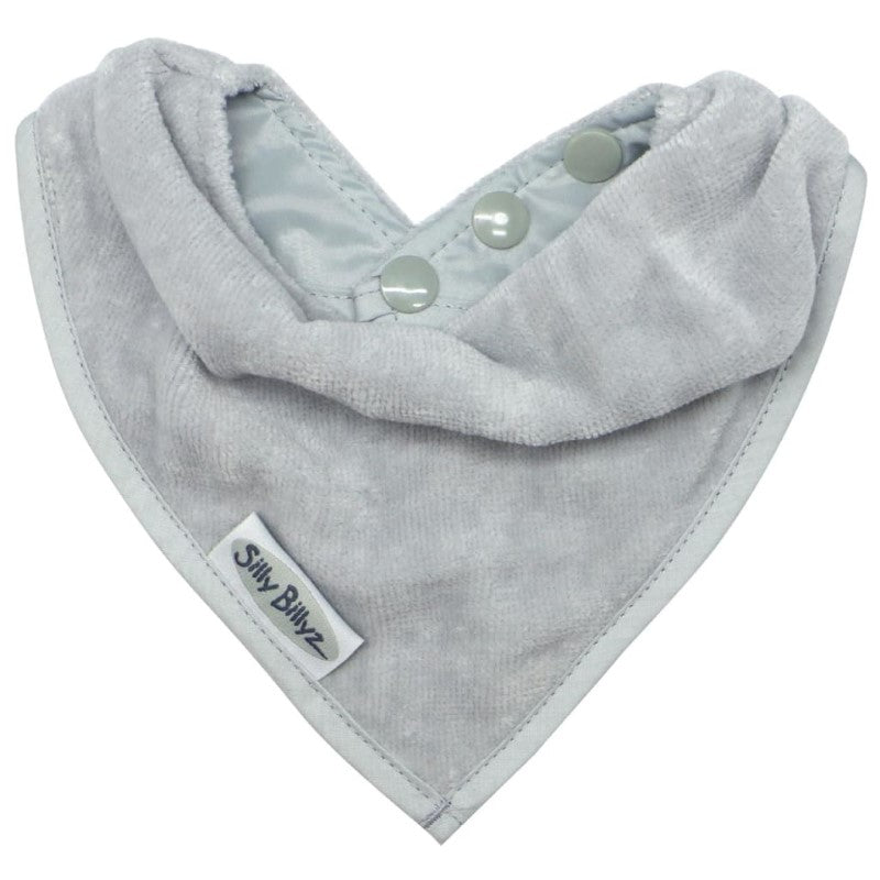 SILLY BILLYZ TOWEL BANDANA BIB SILVER