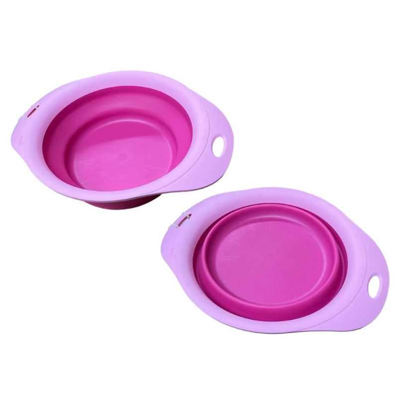 PET BOWL COLLAPSIBLE MED PINK