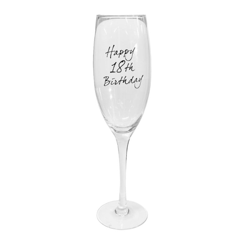 COYOTE COY HAPPY 18TH CHAMPAGNE FLUTE