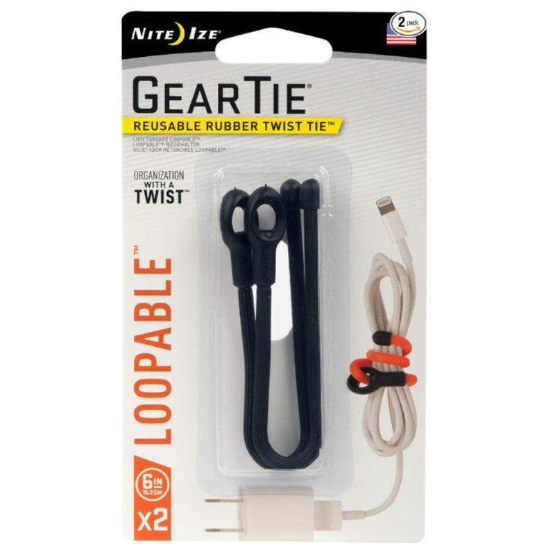 NITE IZE GEAR TIE 6 INCHES FAWN 2PK